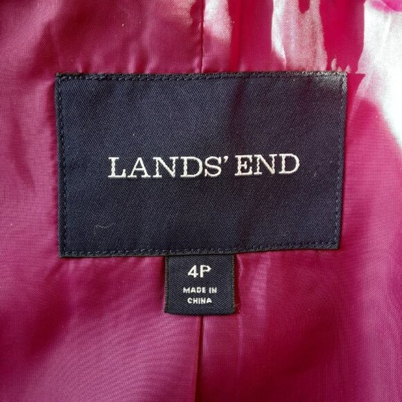 Lands End Boiled Wool Pea Coat Fuchsia Magenta 4P - Picture 10 of 11